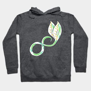 Green and Gold Infinity Seedling with Winged Leaves Hoodie